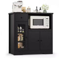 Kitchen Microwave Cabinets with Storage, Buffet Cabinet Sideboard with 3 Doors,1 Drawer and Adjustable Shelves, Pantry Storage Cabinet for Kitchen