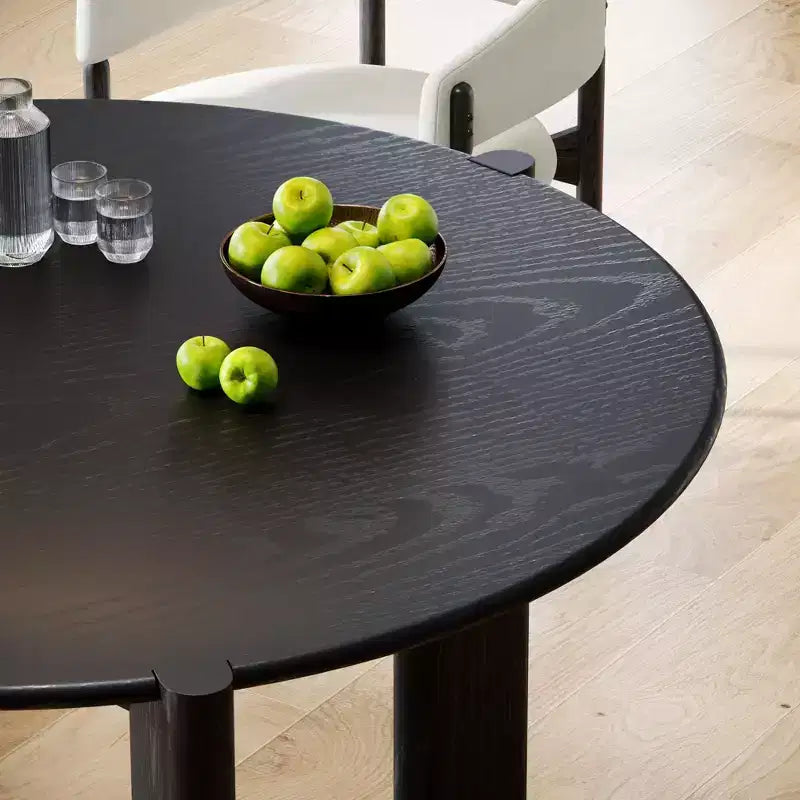 PexFix 42 x 42 Solid Wood Round Dining Table for 4 Modern Farmhouse Kitchen Table Small Circle for Kitchen Living Room Black