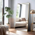 59x28 inch Aluminum Alloy Fine Edged Rectangular Gold Full Body Mirror (with Bracket)