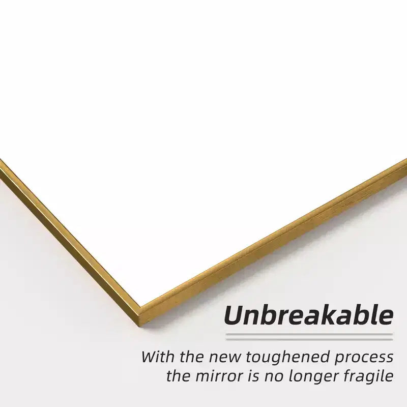 59x28 inch Aluminum Alloy Fine Edged Rectangular Gold Full Body Mirror (with Bracket)