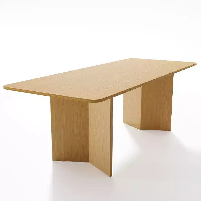 Table à manger de ferme PexFix 79 x 33,5 en bois massif avec pieds en V et plateau carré en bois pour salles à manger modernes et réunions de famille, couleur naturelle