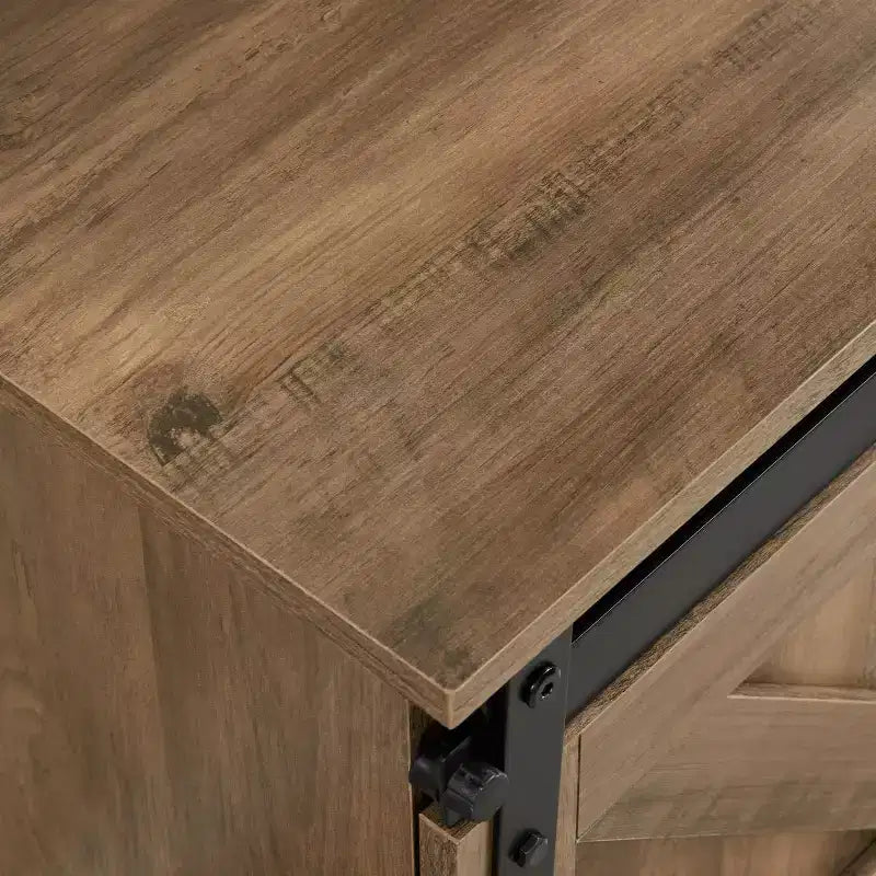 Meuble TV et centre de divertissement de style rustique de 58 po pour téléviseurs jusqu'à 65 po, avec portes coulissantes de grange et armoires de rangement