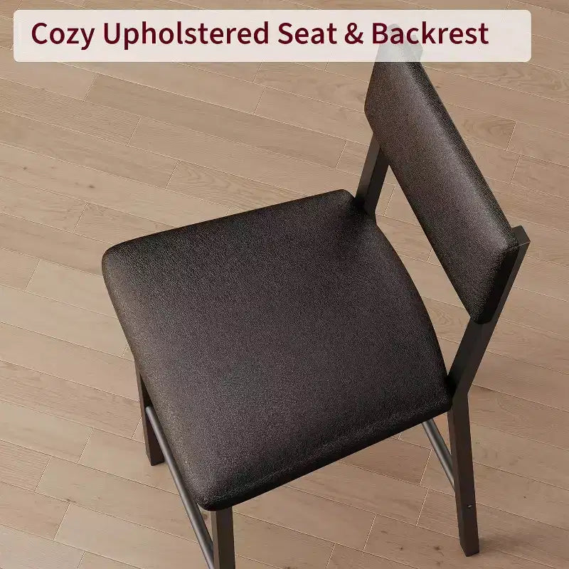 Bar Stools Set of 2, Counter Stools with Back and Thickened Metal Legs, Upholstered PU Leather Counter Height Barstools with Footrest