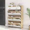 TROPOW Shoe Cabinet with 3 Flip Drawers for Entryway, Shoe Rack Storage Cabinet with 2 Drawers, Shoe Cabinet Organizer for Entrance Hallway,White
