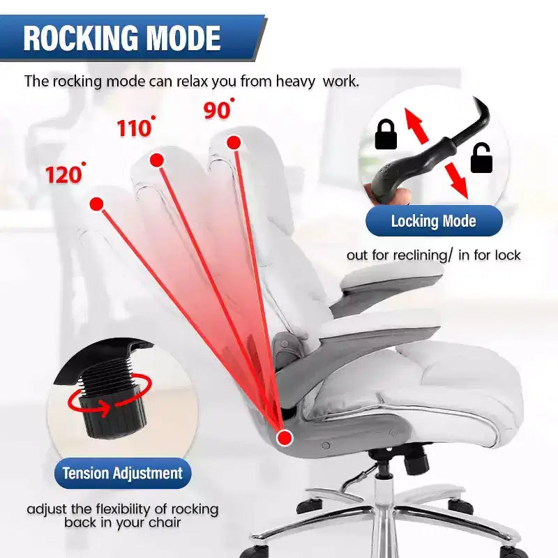 FDW Big and Tall Office Chair 400lbs Adjustable Ergonomic Executive Seating for Heavy People