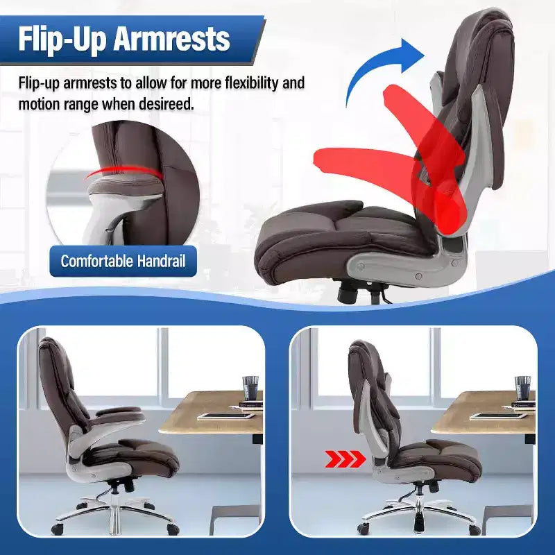 FDW Big and Tall Office Chair 400lbs Adjustable Ergonomic Executive Seating for Heavy People