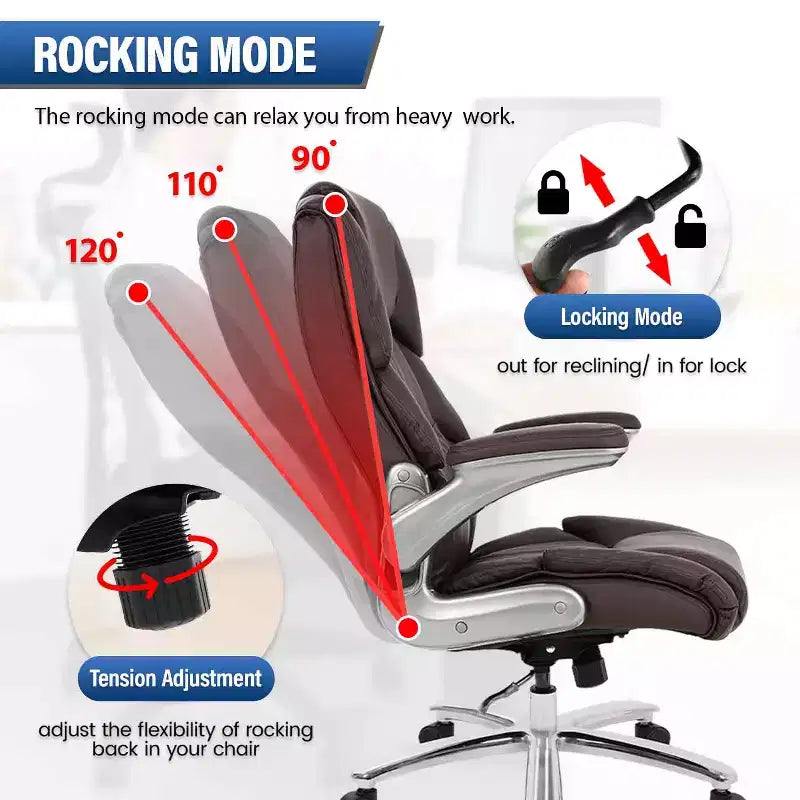 FDW Big and Tall Office Chair 400lbs Adjustable Ergonomic Executive Seating for Heavy People