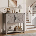 Farmhouse Entryway Table - 2-Door Console with Storage Shelf for Living Room & Hallway