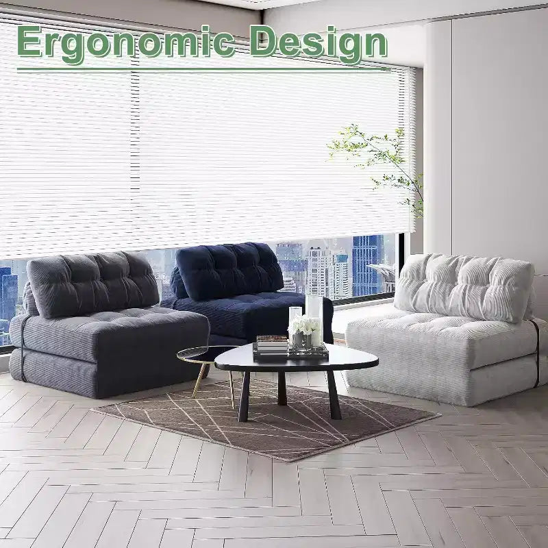 GustoWave Foldable Floor Sofa Bed, Bean Bag Chaise Lounge Bed with Pillow for Living Room Bedroom