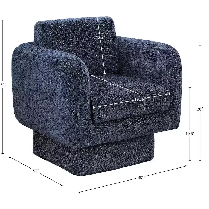 Meridian Furniture,Alessandra Chenille Fabric Swivel Accent Chair