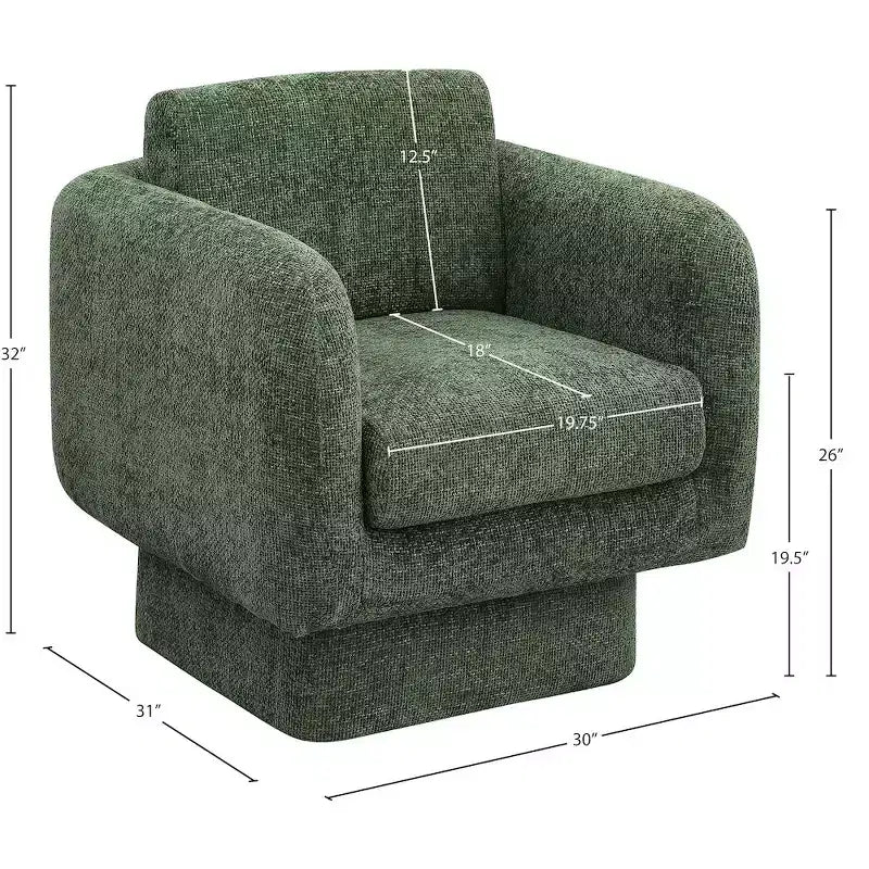Meridian Furniture,Alessandra Chenille Fabric Swivel Accent Chair