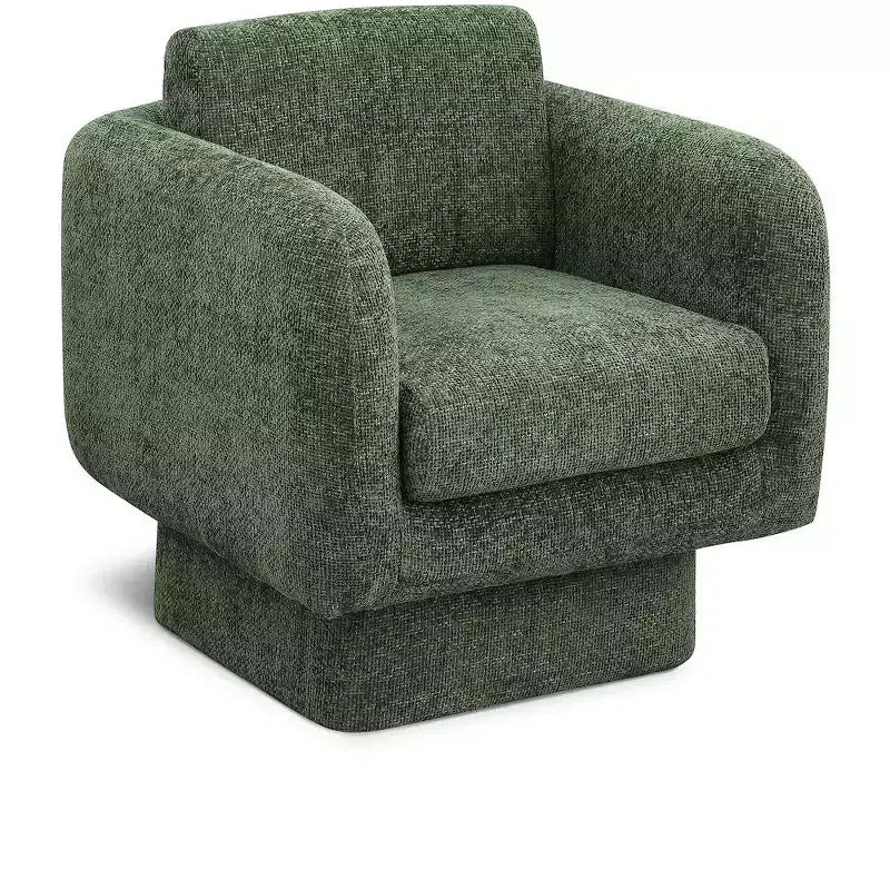 Meridian Furniture,Alessandra Chenille Fabric Swivel Accent Chair