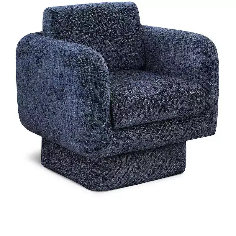 Meridian Furniture,Alessandra Chenille Fabric Swivel Accent Chair