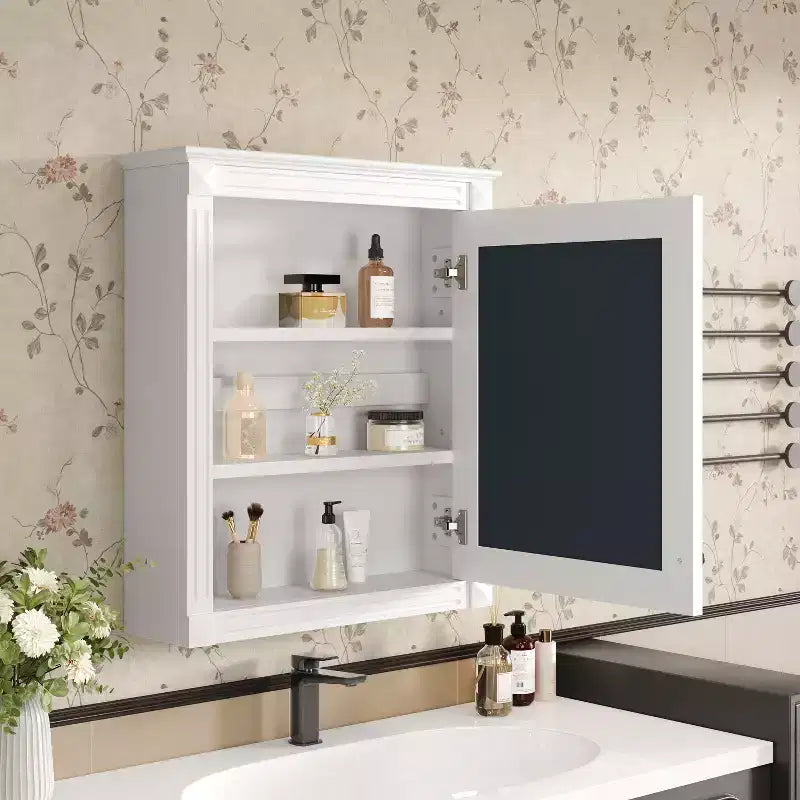 24'' x 27'' Wall Mounted Bathroom Storage Cabinet with Mirror, Medicine Cabinet with Height Adjustable Shelf