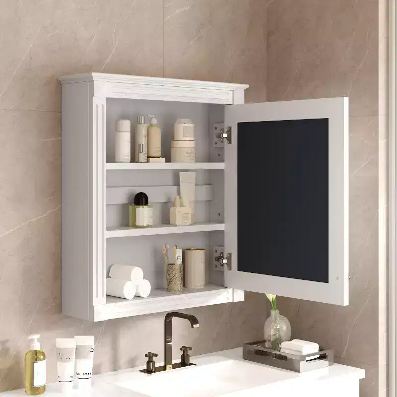 24'' x 27'' Wall Mounted Bathroom Storage Cabinet with Mirror, Medicine Cabinet with Height Adjustable Shelf