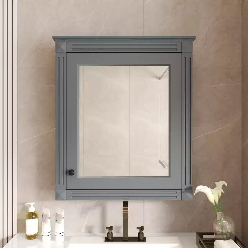 24'' x 27'' Wall Mounted Bathroom Storage Cabinet with Mirror, Medicine Cabinet with Height Adjustable Shelf