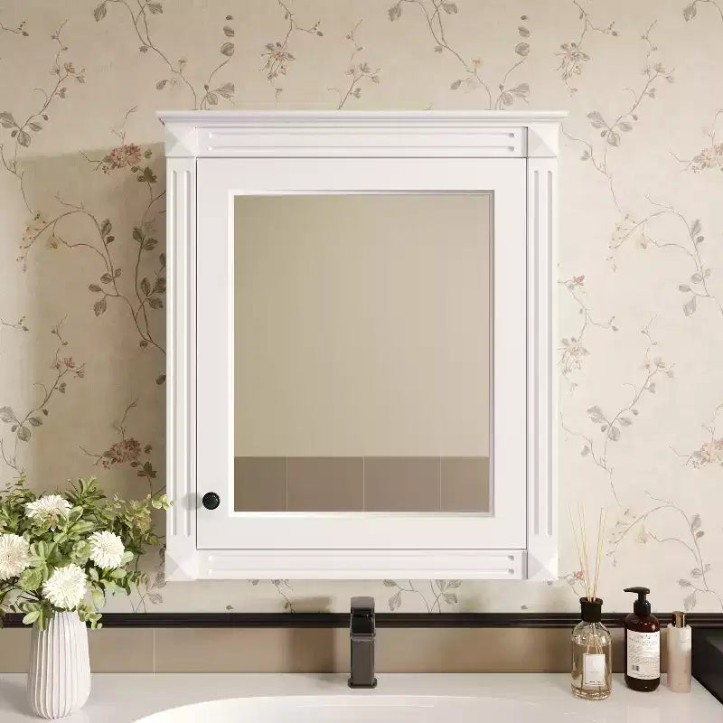 24'' x 27'' Wall Mounted Bathroom Storage Cabinet with Mirror, Medicine Cabinet with Height Adjustable Shelf