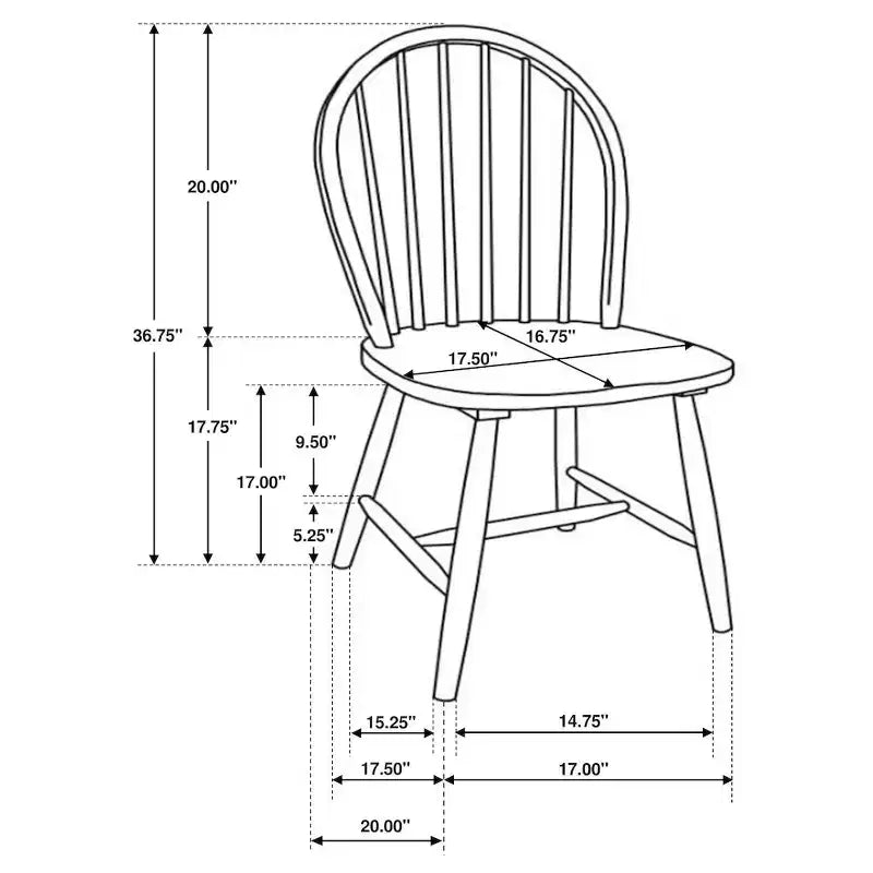 Coaster,Cinder Wood Dining Side Chair White (Set of 4)