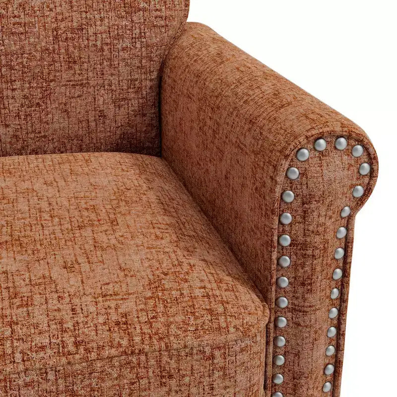 HL Home,Jean Rolled Arm Chair with Nailheads