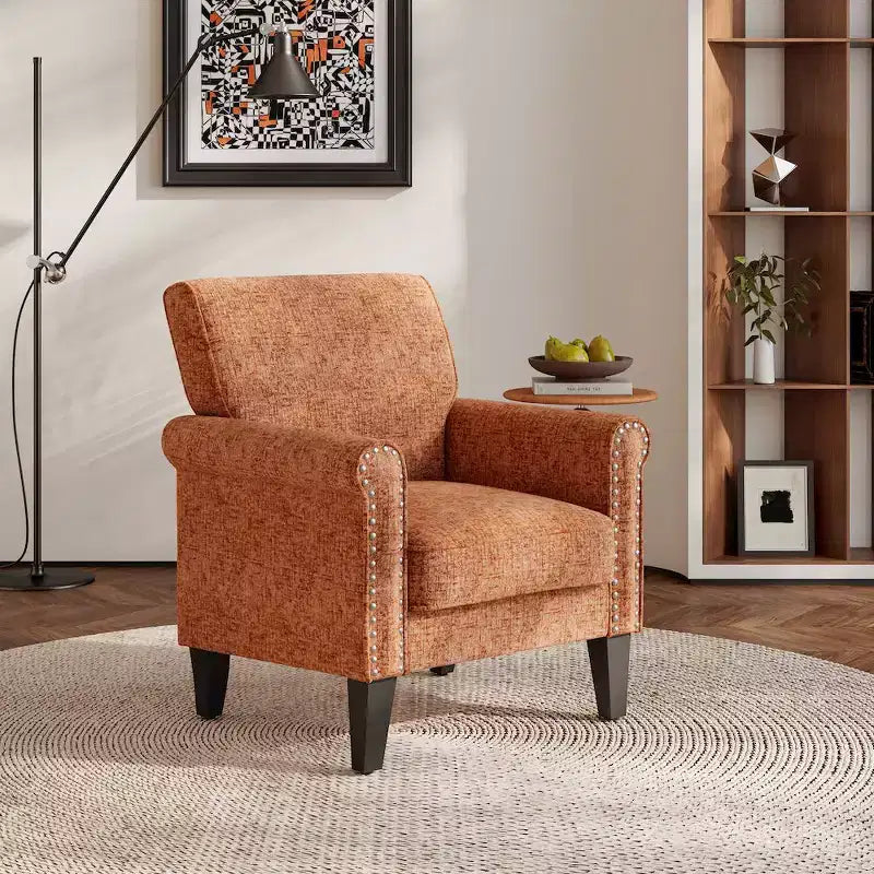 HL Home,Jean Rolled Arm Chair with Nailheads