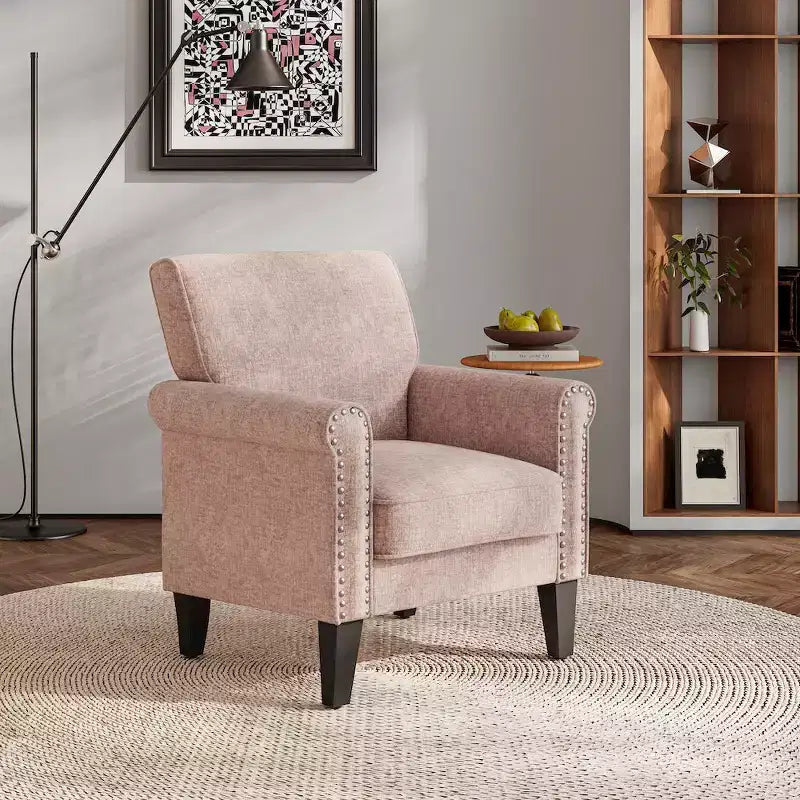 HL Home,Jean Rolled Arm Chair with Nailheads