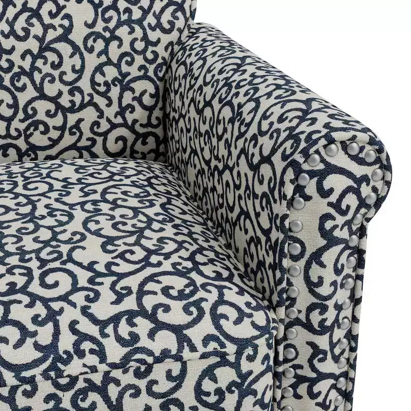 HL Home,Jean Rolled Arm Chair with Nailheads