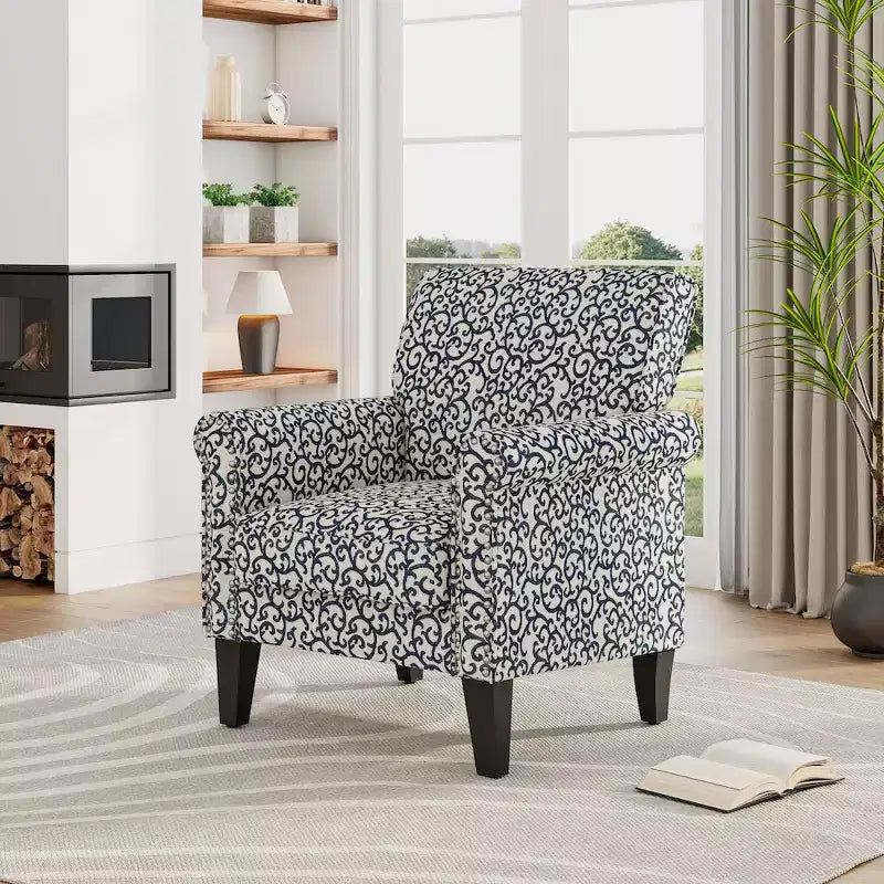 HL Home,Jean Rolled Arm Chair with Nailheads