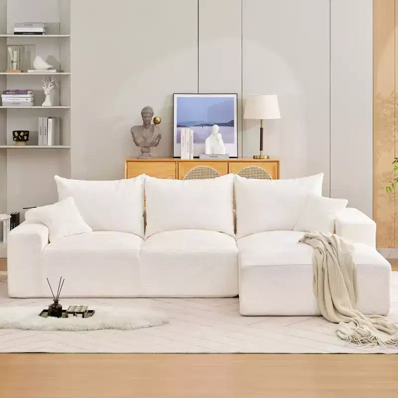 110'' Modular Sectional Sofa  L-Shaped Cloud Couch with Chaise, Deep Seat Chenille Sofa, No Assembly