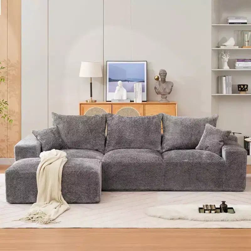 110'' Modular Sectional Sofa  L-Shaped Cloud Couch with Chaise, Deep Seat Chenille Sofa, No Assembly