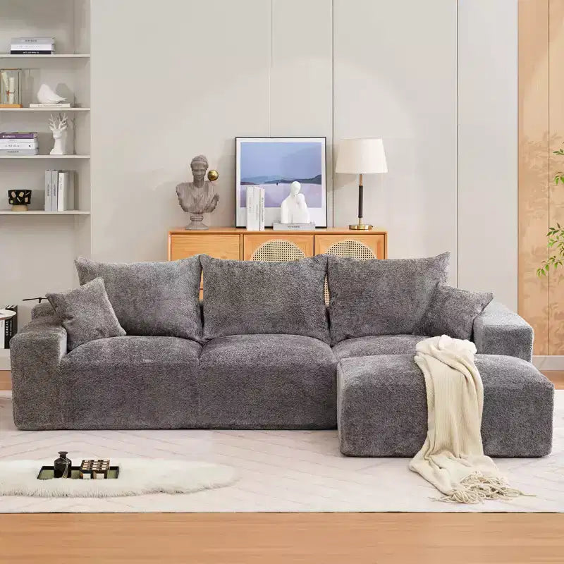 110'' Modular Sectional Sofa  L-Shaped Cloud Couch with Chaise, Deep Seat Chenille Sofa, No Assembly