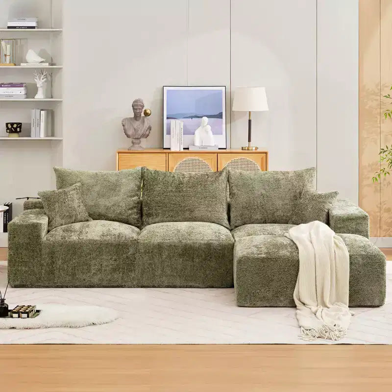 110'' Modular Sectional Sofa  L-Shaped Cloud Couch with Chaise, Deep Seat Chenille Sofa, No Assembly