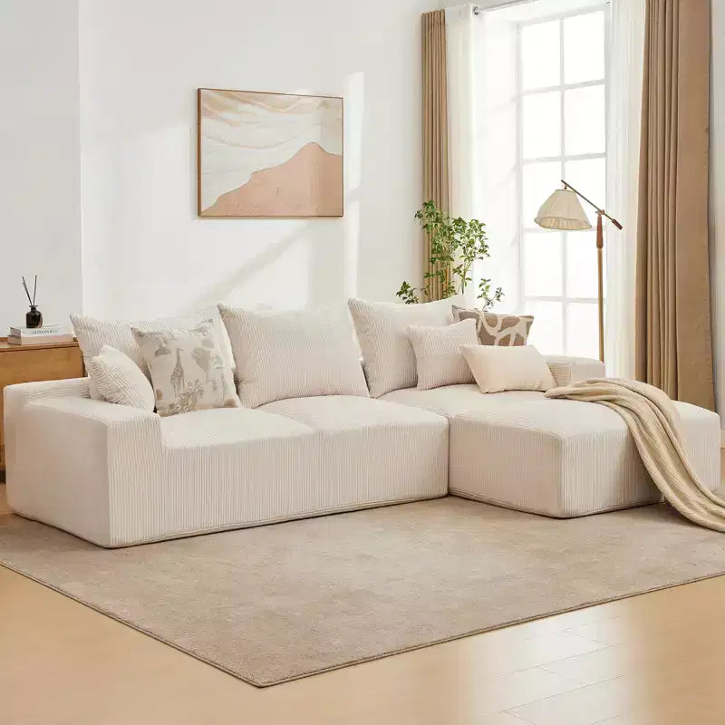 110'' Modular Sectional Sofa  L-Shaped Cloud Couch with Chaise, Deep Seat Chenille Sofa, No Assembly