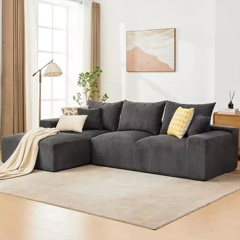 110'' Modular Sectional Sofa  L-Shaped Cloud Couch with Chaise, Deep Seat Chenille Sofa, No Assembly