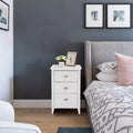 Karl Home 3-Drawer White MDF (Medium-Density Fiberboard) 15.75in. W Nightstands