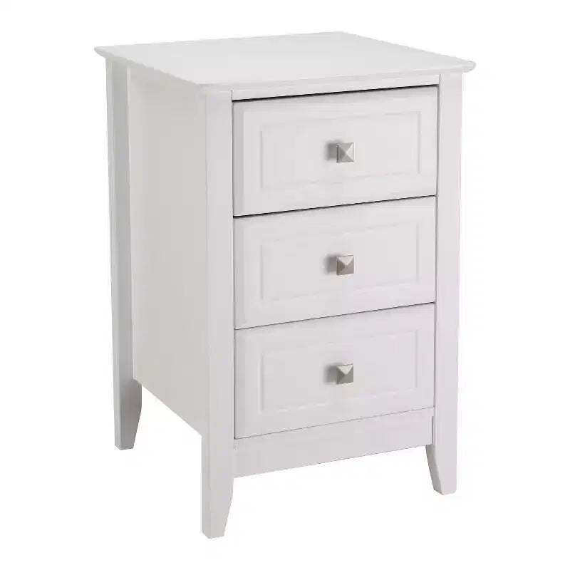 Karl Home 3-Drawer White MDF (Medium-Density Fiberboard) 15.75in. W Nightstands