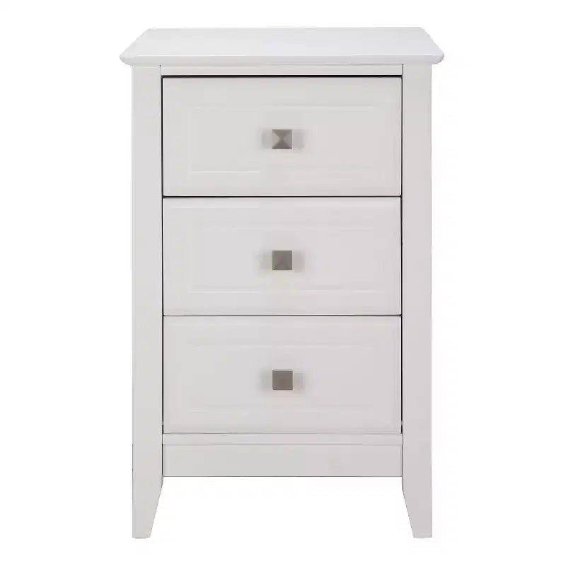 Karl Home 3-Drawer White MDF (Medium-Density Fiberboard) 15.75in. W Nightstands