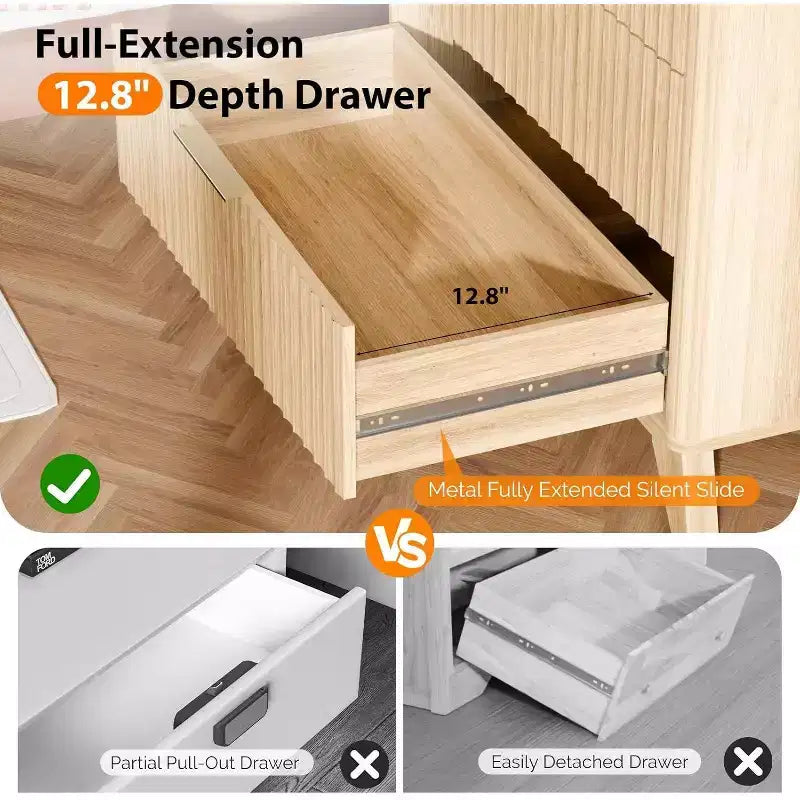 Karl Home 5-Drawer Natural Particle Board 30in. W Chest of Drawer