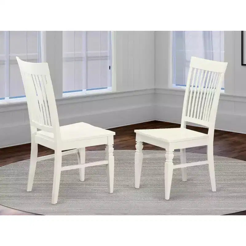 HomeStock Renaissance Rhapsody Dining Wood Seat Chair with Slatted Back