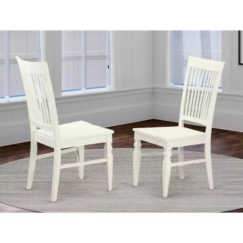 HomeStock Renaissance Rhapsody Dining Wood Seat Chair with Slatted Back
