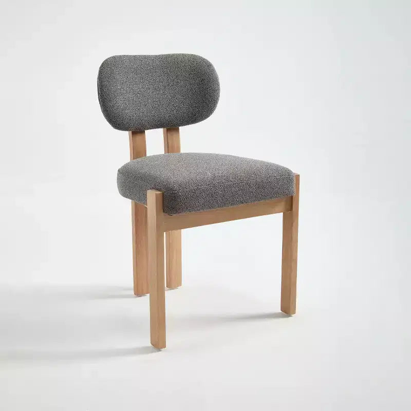 PexFix Lot de 2 chaises de salle à manger en bois, chaises de salle à manger modernes rembourrées en tissu, chaises de cuisine, chaises de salle à manger de ferme pour cuisine, salle à manger, gris