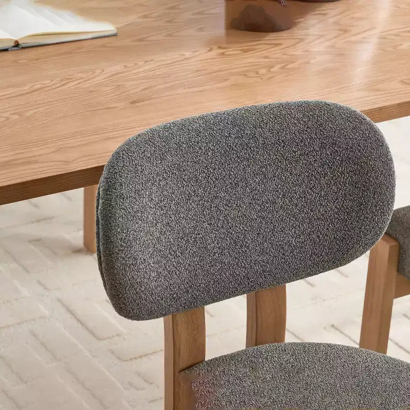 PexFix Lot de 2 chaises de salle à manger en bois, chaises de salle à manger modernes rembourrées en tissu, chaises de cuisine, chaises de salle à manger de ferme pour cuisine, salle à manger, gris