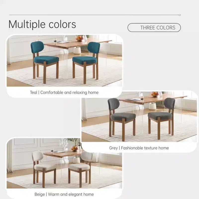 PexFix Lot de 2 chaises de salle à manger en bois, chaises de salle à manger modernes rembourrées en tissu, chaises de cuisine, chaises de salle à manger de ferme pour cuisine, salle à manger, gris