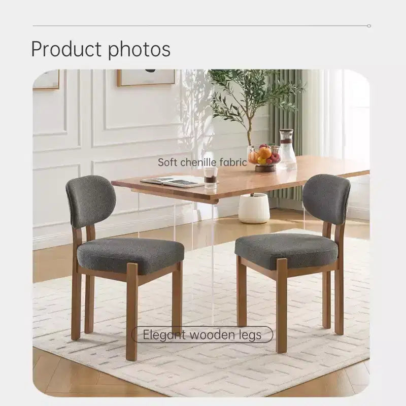 PexFix Lot de 2 chaises de salle à manger en bois, chaises de salle à manger modernes rembourrées en tissu, chaises de cuisine, chaises de salle à manger de ferme pour cuisine, salle à manger, gris