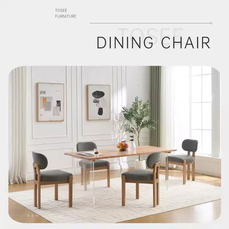 PexFix Lot de 2 chaises de salle à manger en bois, chaises de salle à manger modernes rembourrées en tissu, chaises de cuisine, chaises de salle à manger de ferme pour cuisine, salle à manger, gris