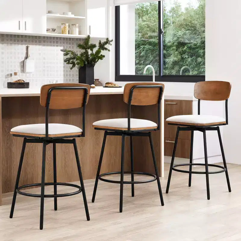 Spruce&Spring Swivel Bar Height Bar Stool with Metal Legs