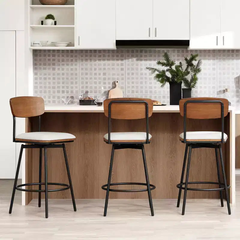 Spruce&Spring Swivel Bar Height Bar Stool with Metal Legs