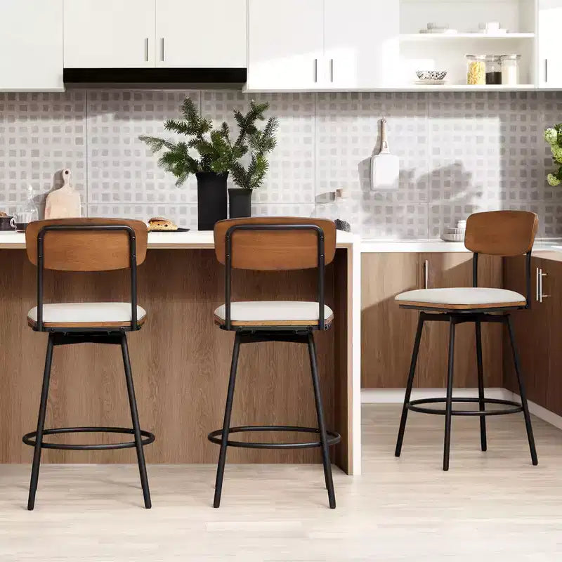 Spruce&Spring Swivel Bar Height Bar Stool with Metal Legs