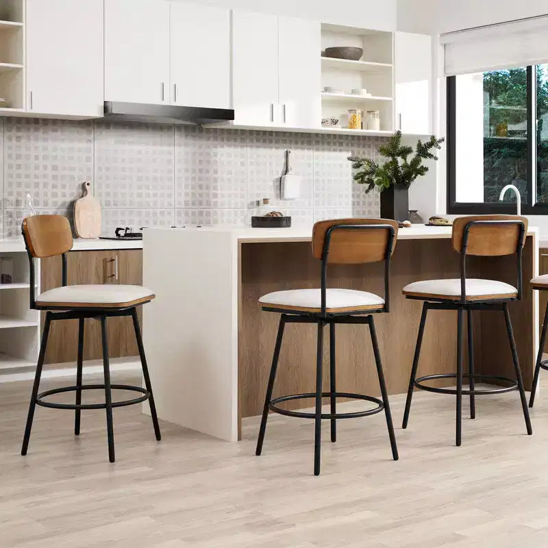 Spruce&Spring Swivel Bar Height Bar Stool with Metal Legs