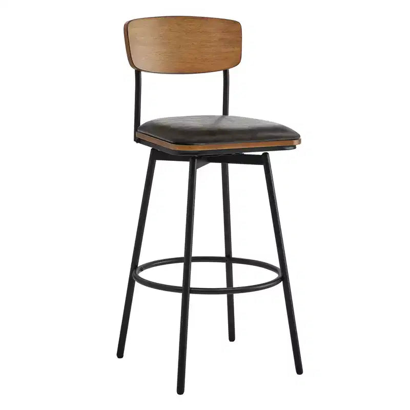 Spruce&Spring Swivel Bar Height Bar Stool with Metal Legs