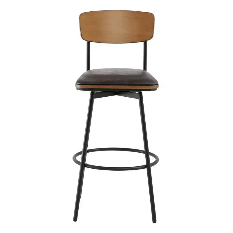 Spruce&Spring Swivel Bar Height Bar Stool with Metal Legs